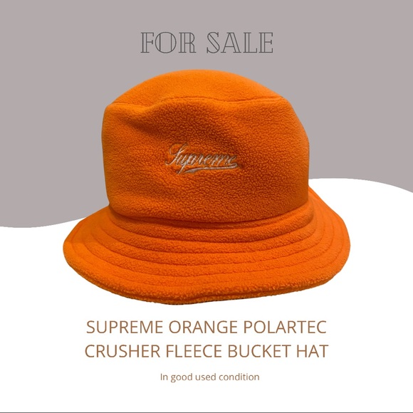 Supreme orange polartec crusher bucket. Fleece used. Size medium/large - Picture 1 of 5